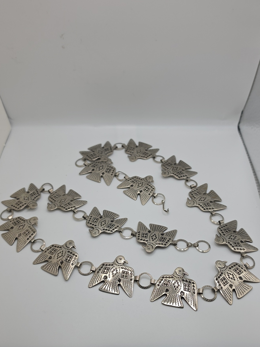 Concho Southwestern Silver Tone Eagle Link Belt Women Jewelry